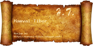 Hamvai Tibor névjegykártya